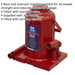 30 Tonne Bottle Jack - Machine Welded Base & Reservoir - 420mm Maximum Height Loops