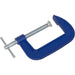 100mm Heavy Duty Forged G-Clamp - 25mm Throat - Threaded Screw Clamp Swivel Tip Loops
