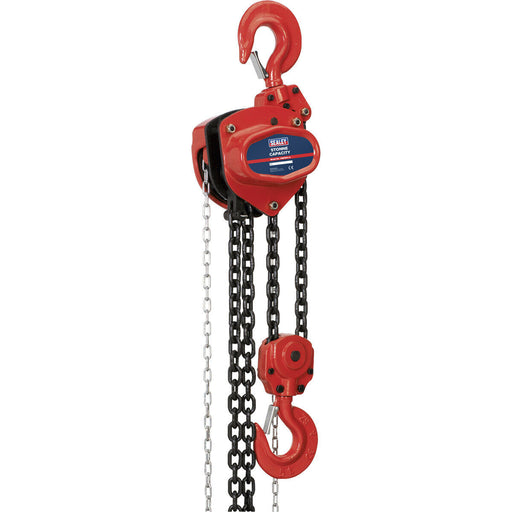 5 Tonne Chain Block - Hardened Alloy Chains - 3m Drop - Mechanical Load Brake Loops