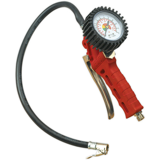 Premium Trigger Grip Tyre Inflator - Clip-On Connector - 0.5m Hose - 1/4" BSP Loops