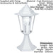 IP44 Outdoor Pedestal Light White Aluminium Lantern 1x 60W E27 Bulb Porch Lamp Loops