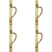 4x Right Handeda Door Pull Handle With Dot Pattern 384 x 42.5mm Polished Brass Loops