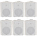 6x 120W White Wall Mounted Stereo Speakers 6.5" 8Ohm Premium Home Audio Music