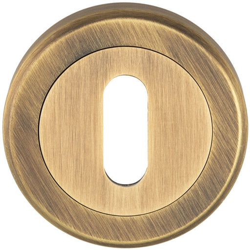 51mm Lock Profile Escutcheon Chamfered Edge Concealed Fix Antique Brass Loops