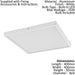 Wall / Ceiling Light White 400mm Square Surface Mounted 25W LED 3000K Loops