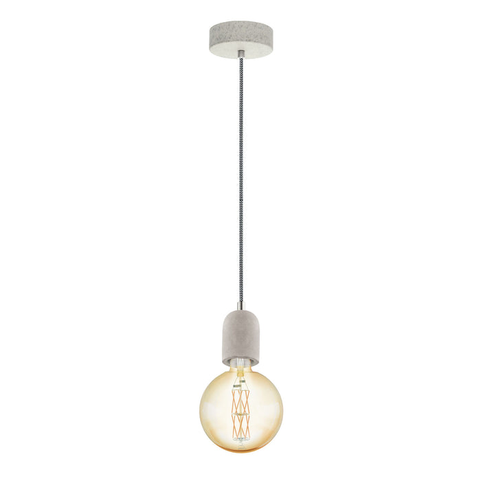 Hanging Ceiling Pendant Light Grey Concrete 1 x 60W E27 Hallway Feature Lamp Loops