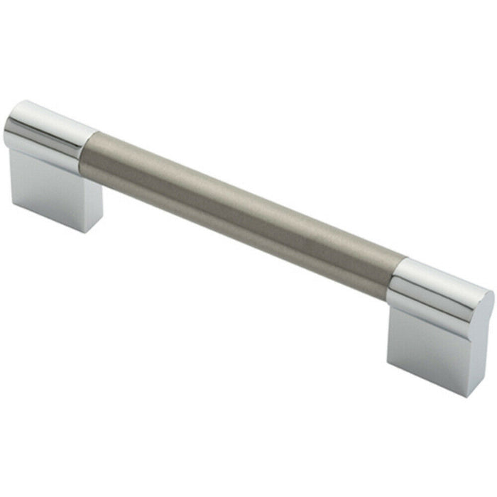 Keyhole Bar Pull Handle 140 x 14mm 128mm Fixing Centres Satin Nickel & Chrome Loops