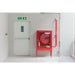 1x FIRE EXIT (DOWN) Health & Safety Sign - Self Adhesive 300 x 100mm Sticker Loops