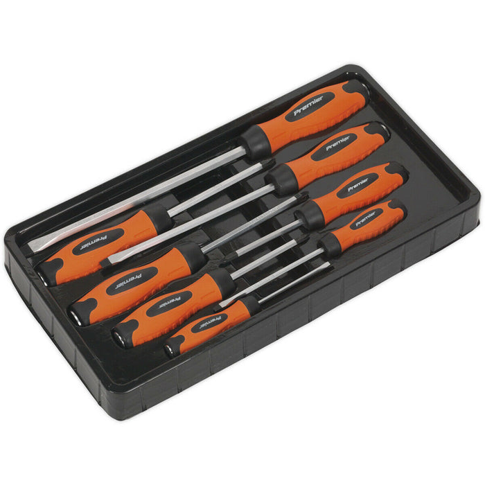 8 PACK - Hi-Vis Orange Hammer Through Screwdriver Set - Hammer Strike Chisel Cap Loops