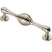 Reeded Beehive Handle on Round Rose and Stem 128mm Fixing Centres Satin Nickel Loops