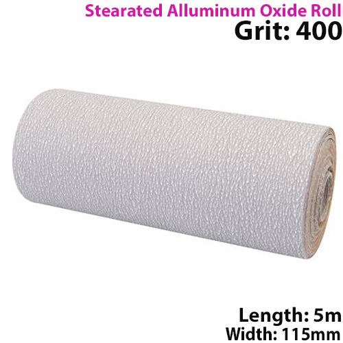 5m Roll 400 Grit Stearated Aluminium Oxide Sandpaper For Decorator Paint Loops