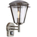 2 PACK IP44 Outdoor Wall Lamp Brushed Steel Modern PIR Lantern Porch Curve Light Loops