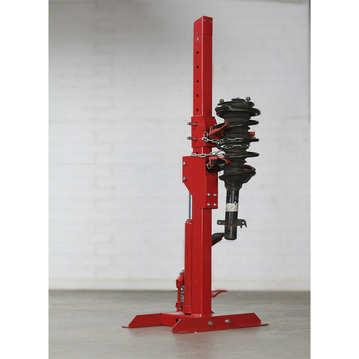 2000kg Hydraulic Coil Spring Compression Station - Standing Foot Pump 87-202mm Loops