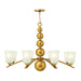 8 Bulb Chandelier Hanging Pendant LIght Vintage Brass LED E27 60W Bulb Loops