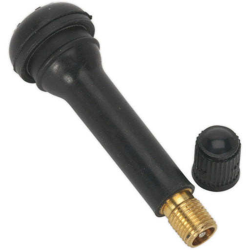 100 PK Snap-in Tubeless Tyre Valve TR412 - 49mm Length - Replacement Valve Loops