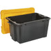 600 x 400 x 335mm Storage Container & Lid - BLACK 54L - Stackable Warehouse Bin Loops