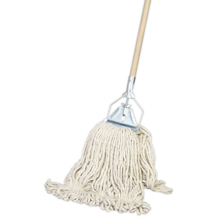 Traditional 450g Kentucky Mop - Extra Thick Absorbent Cotton - Wooden Handle Loops