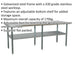 2.1m Stainless Steel Work Bench & Adjustable Storage Shelf - Kitchen Station Loops
