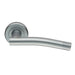 Door Handle & Latch Pack Satin Chrome Modern Angled Lever Screwless Round Rose Loops