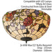 Tiffany Glass Semi Flush Ceiling Light Butterfly Round Inverted Shade i00038 Loops