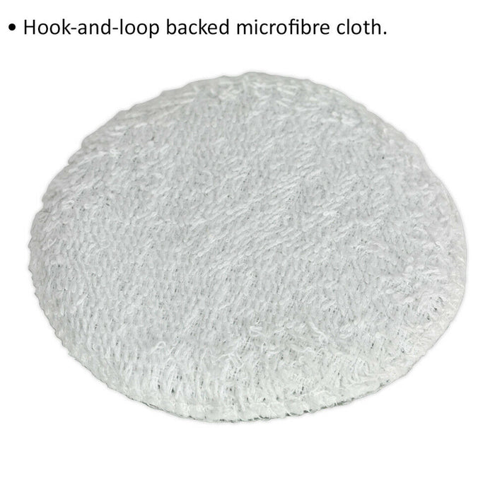 Hook and Loop Backed Microfibre Cloth - 75mm Diameter - Polishing & Buffing Loops