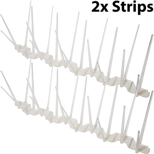 2x 33cm x 11cm CUT TO SIZE Clear Anti Bird Pigeon Spikes Window Ledge Roof Wall Loops