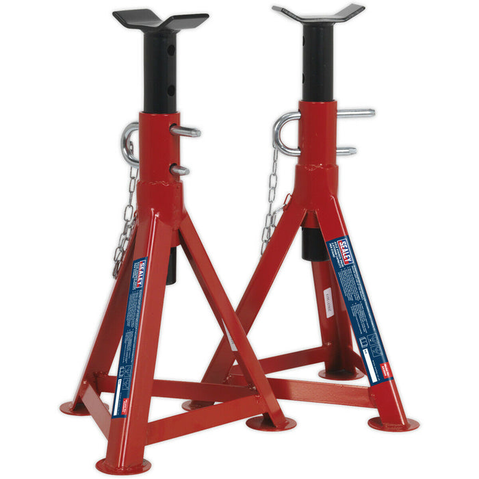 PAIR 2.5 Tonne Axle Stands - Full Width Crutch - 342mm to 500mm Working Height Loops