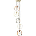 5 Bulb Multi Light Hanging Ceiling Pendant Brushed Copper Nickel & Brass Hoops Loops