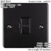 13A DP Unswitched Fuse Spur MATT BLACK & Black Mains Isolation Wall Plate Loops