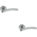 2x PAIR Arched Round Bar Handle with Ring Detailing Concealed Fix Satin Chrome Loops