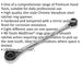 8-in-1 Double Ended Reversible Ratchet Ring Spanner - Slim Handled Metric Wrench Loops