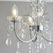 Flush Bathroom Ceiling Light IP44 Chrome & Crystal 3 Lamp Bulb Hanging Pendant Loops