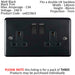 3 PACK 2 Gang Double UK Plug Socket MATT BLACK 13A Switched Power Outlet Loops
