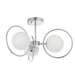 Semi Flush Ceiling Light Chrome Plate & Opal Glass 3 x 3W LED G9 Dimmable Loops