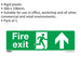 1x FIRE EXIT (UP) Health & Safety Sign - Rigid Plastic 300 x 100mm Warning Loops