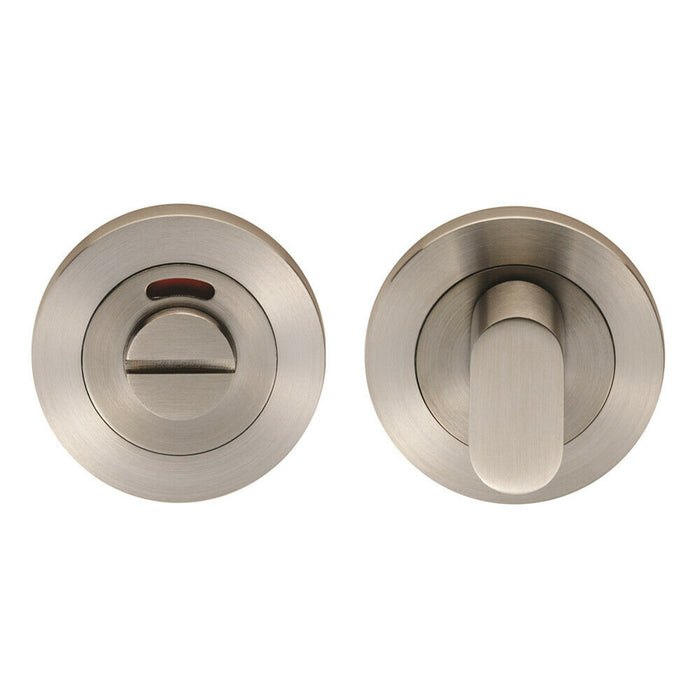 Round Thumbturn Lock and Release With Indicator Satin Stainless Steel Loops