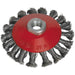 100mm Conical Wire Brush - Twisted Steel - M14 x 2mm - Up to 12500 rpm Loops