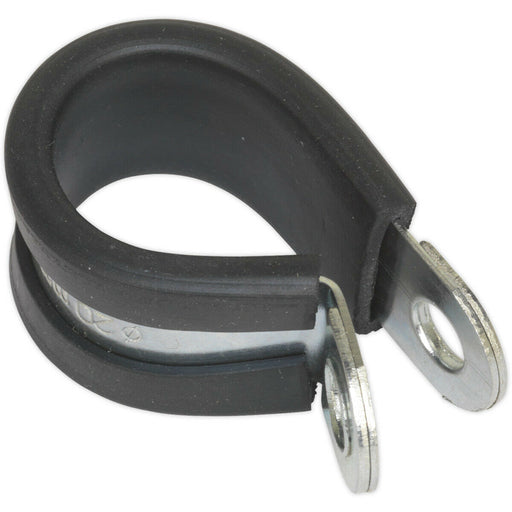 25 PACK Rubber Lined P-Clip - Zinc Plated - 21mm Diameter - Pipe Hose Cable Clip Loops