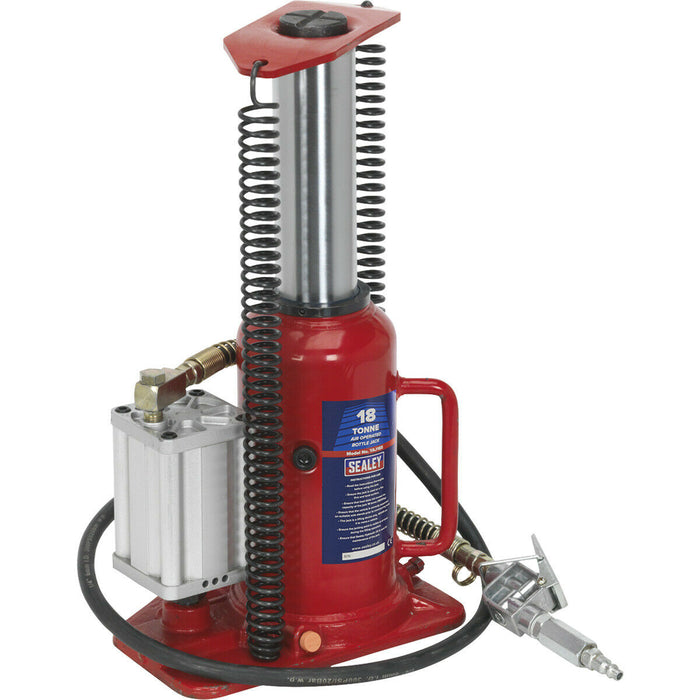 Air Operated Bottle Jack - 18 Tonne Capacity - 520mm Maximum Lifting Height Loops