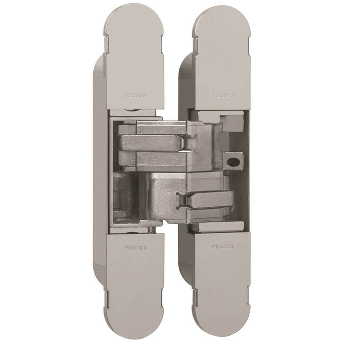 134 x 24mm Concealed Medium Duty Hinge Fits Unrebated Doors Nickel Plated Loops