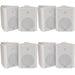 8x 120W White Wall Mounted Stereo Speakers 6.5" 8Ohm Premium Home Audio Music