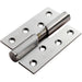 PAIR 102 x 76 x 3mm Left Handed Rising Butt Hinge Satin Stainless Steel Loops
