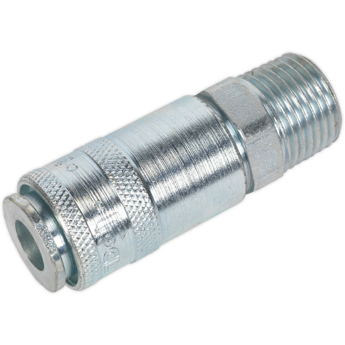 1/2 Inch BSPT Coupling Body Adaptor - Male Thread - 100 psi Free Airflow Rate Loops