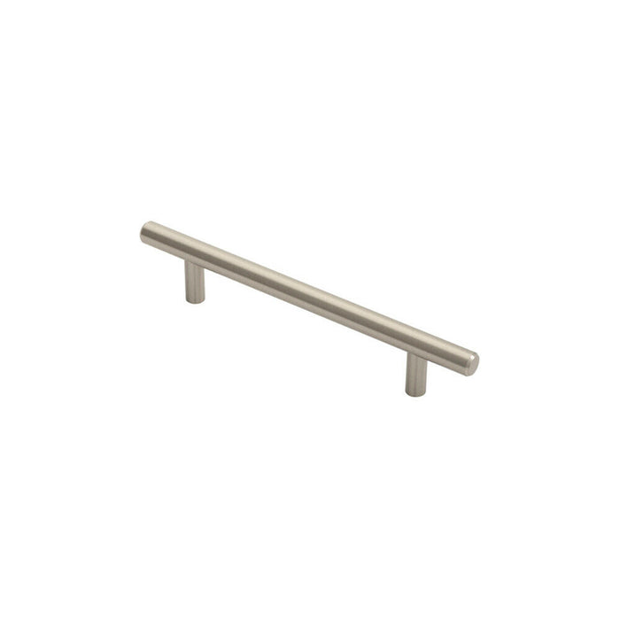 2x Round T Bar Cabinet Pull Handle 188 x 12mm 128mm Fixing Centres Satin Nickel Loops