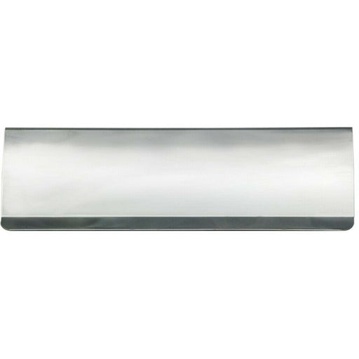Interior Letterbox Plate Tidy Cover Flap 300 x 95mm Satin Steel & Chrome Loops