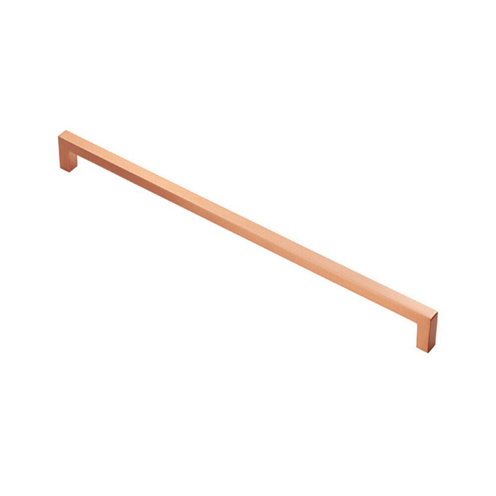 Square Block Handle Pull Handle 330 x 10mm 320mm Fixing Centres Satin Copper Loops