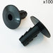 100x 8mm Black Single Cable Bushes Feed Through Wall Cover Coaxial Sat Hole Tidy Loops