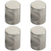 4x Cylindrical Cupboard Door Knob 20mm Diameter Stainless Steel Cabinet Handle Loops