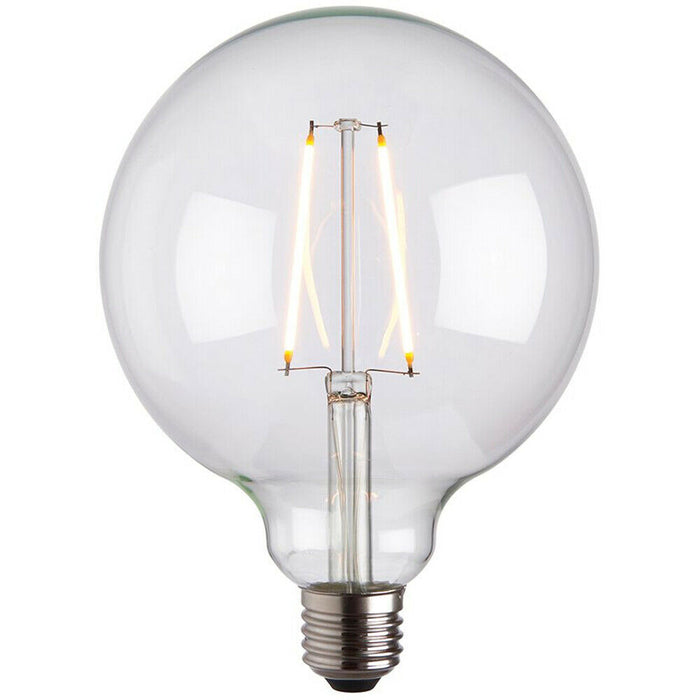 125mm GLOBE LED Filament Light Bulb CLEAR GLASS E27 Screw 2W Warm White Lamp Loops