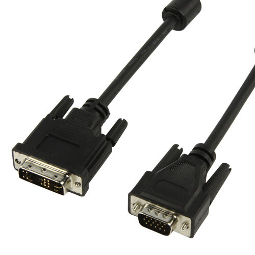 2m DVI A Male to VGA Male OFC Cable D SUB 15 Pin SVGA Monitor Lead Loops